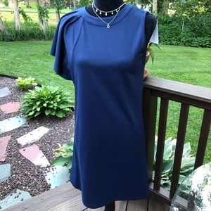💙🌀💙 Navy Asymmetrical Sleeve Dress 💙🌀💙